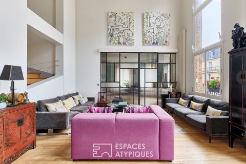 Duplex esprit loft avec séjour cathédrale – Auteuil Sud