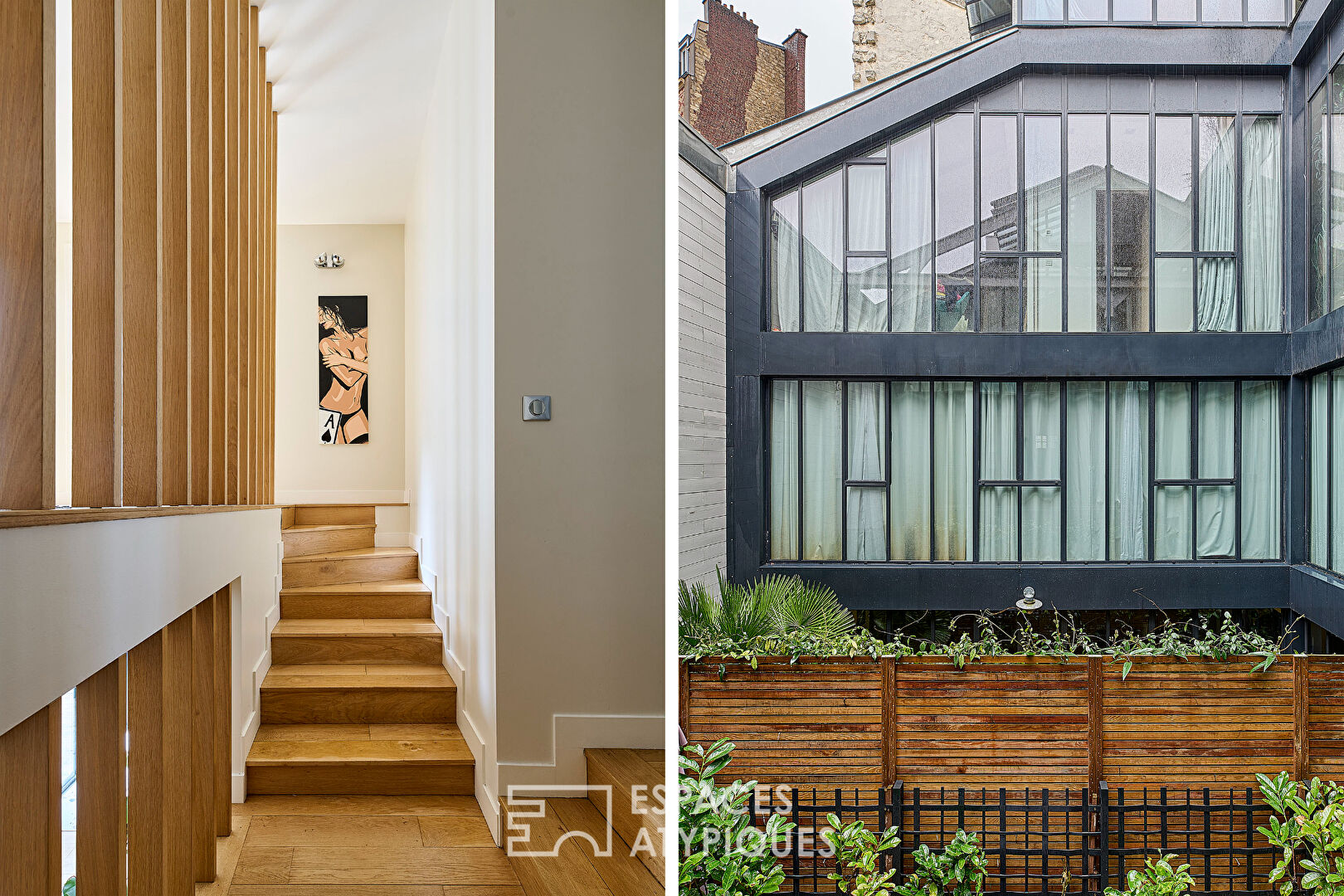 Duplex avec patio comme une maison à proximité des Abbessses