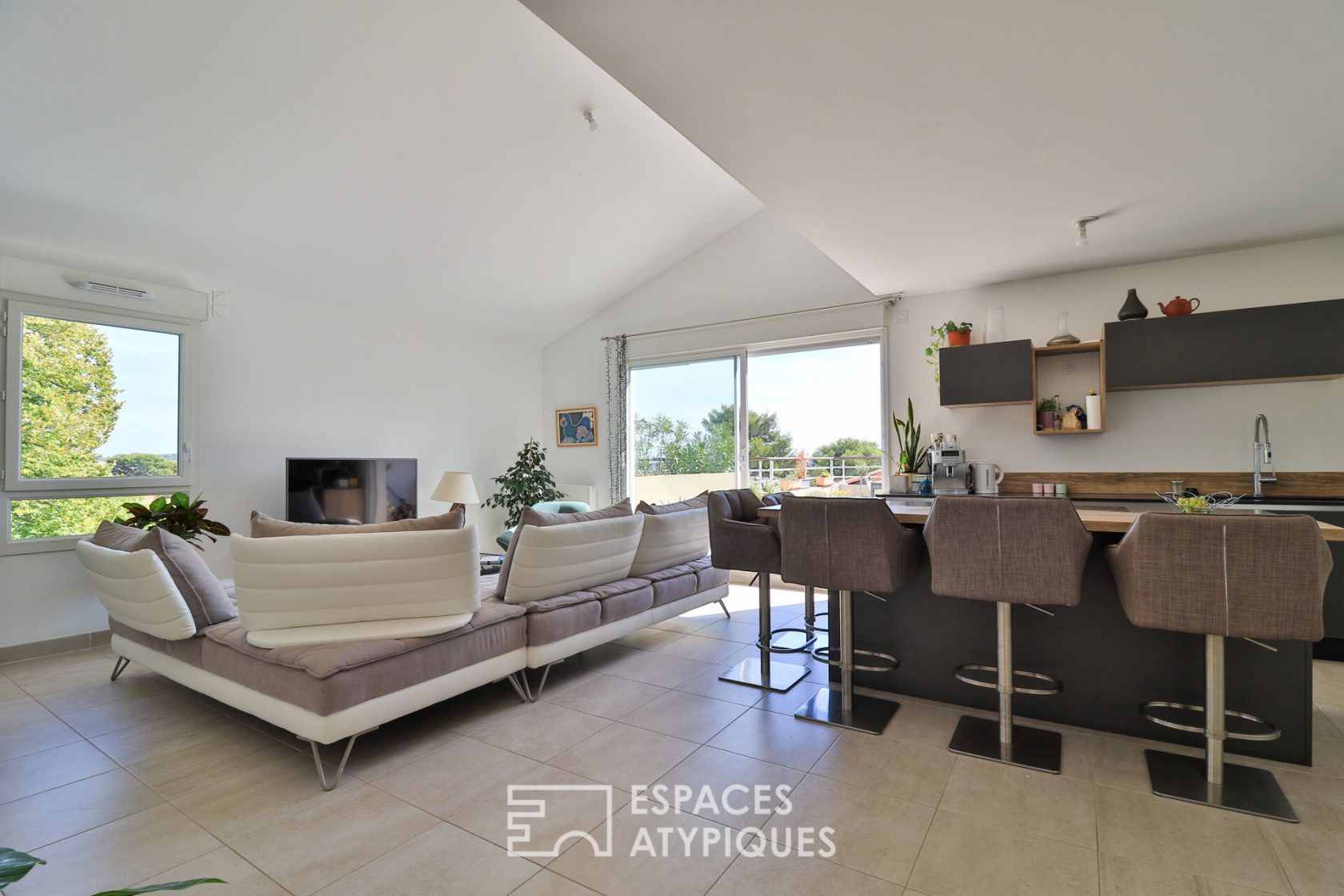 Contemporary duplex apartment with large terrace