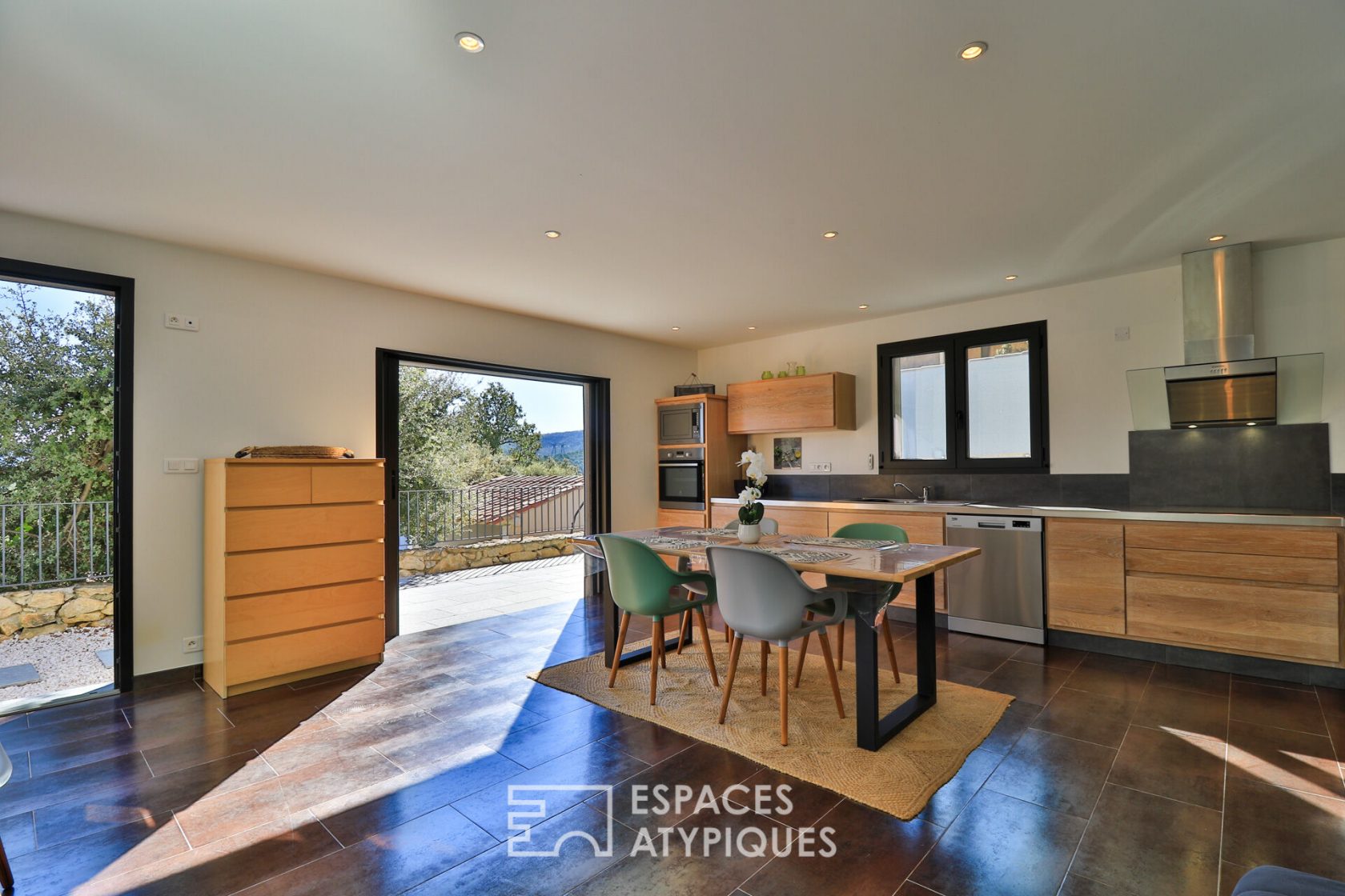 Neo-classical house with contemporary annex, nature park and swimming pool.