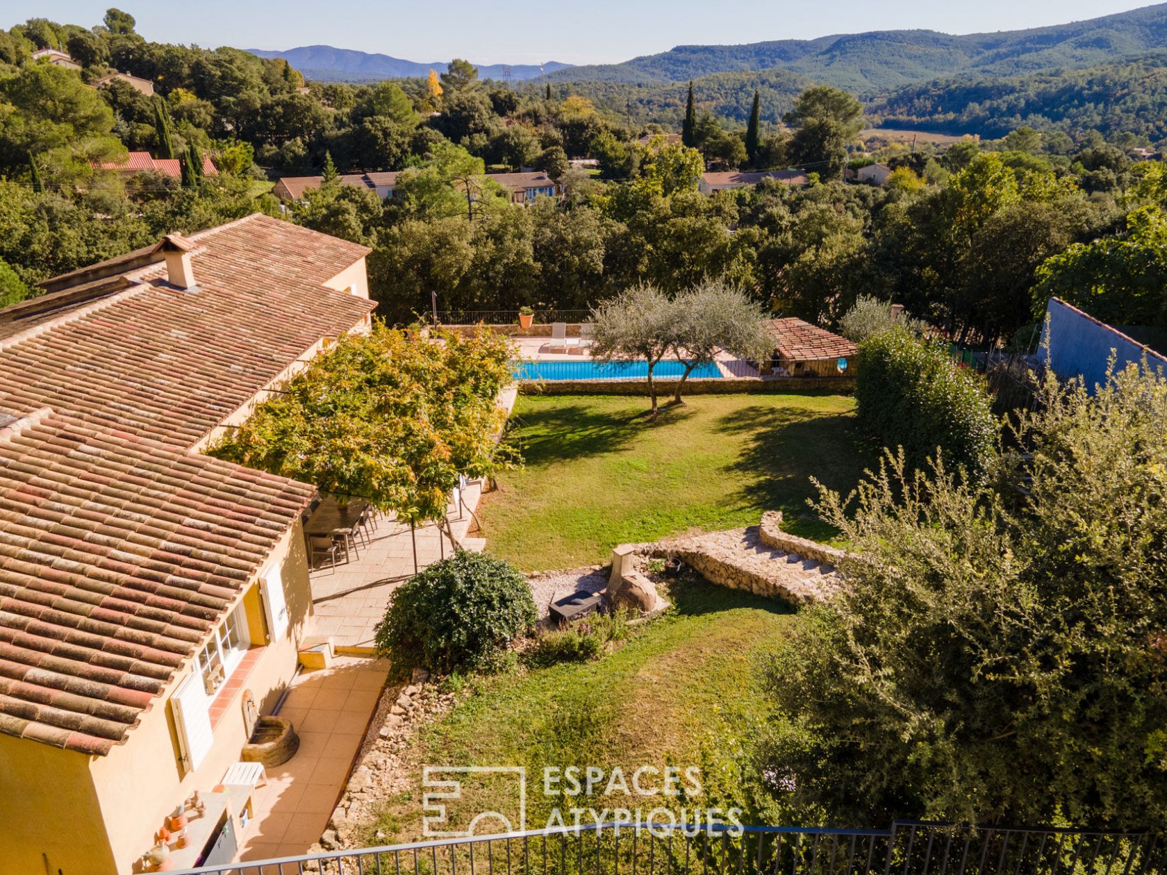 Neo-classical house with contemporary annex, nature park and swimming pool.