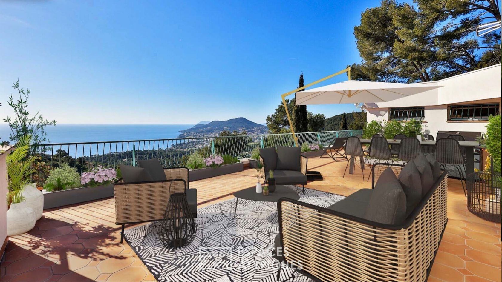 Vue mer et rooftop pour cette villa aux inspirations californiennes