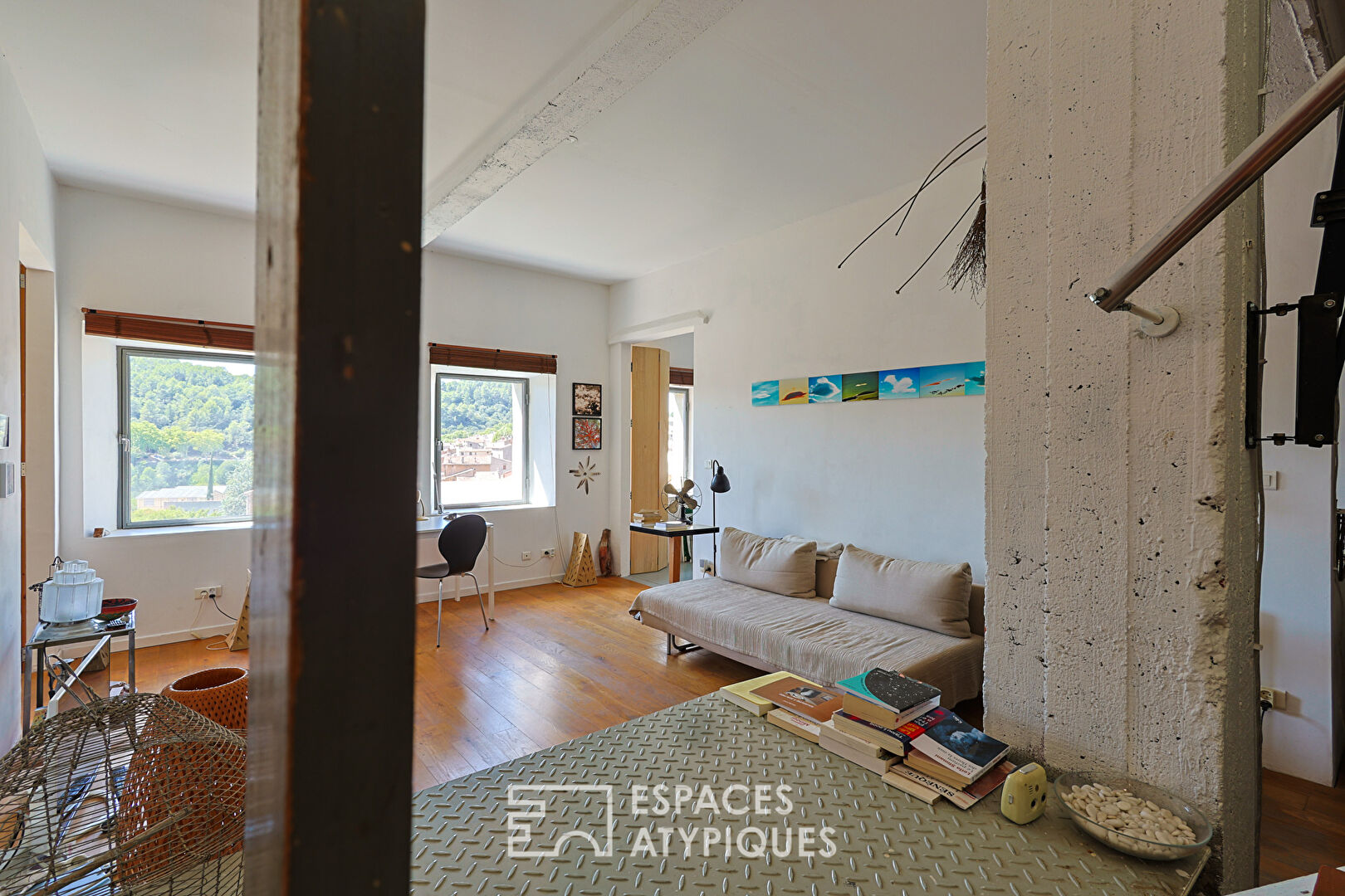 Artist’s loft overlooking the village