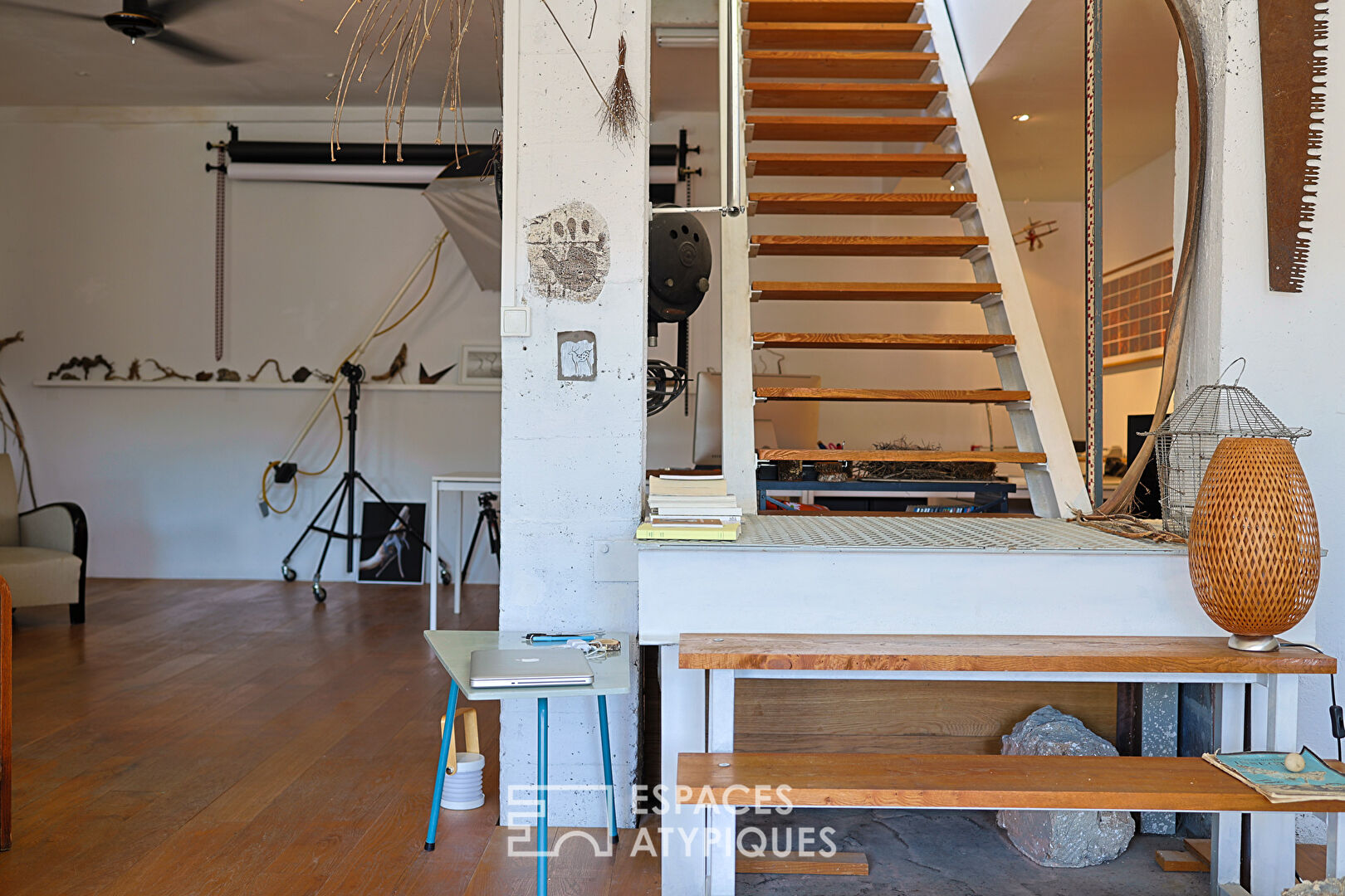 Artist’s loft overlooking the village