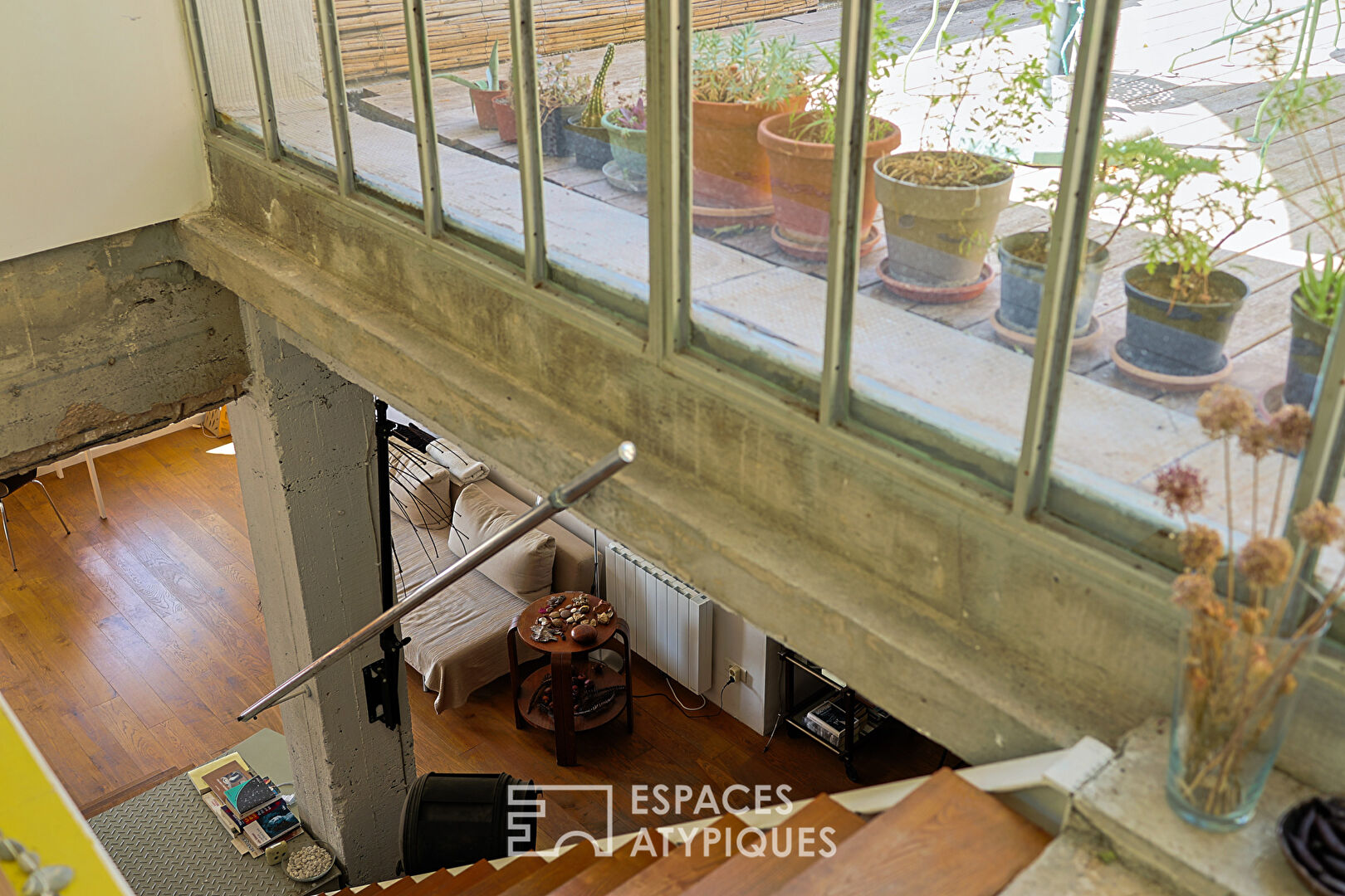 Artist’s loft overlooking the village