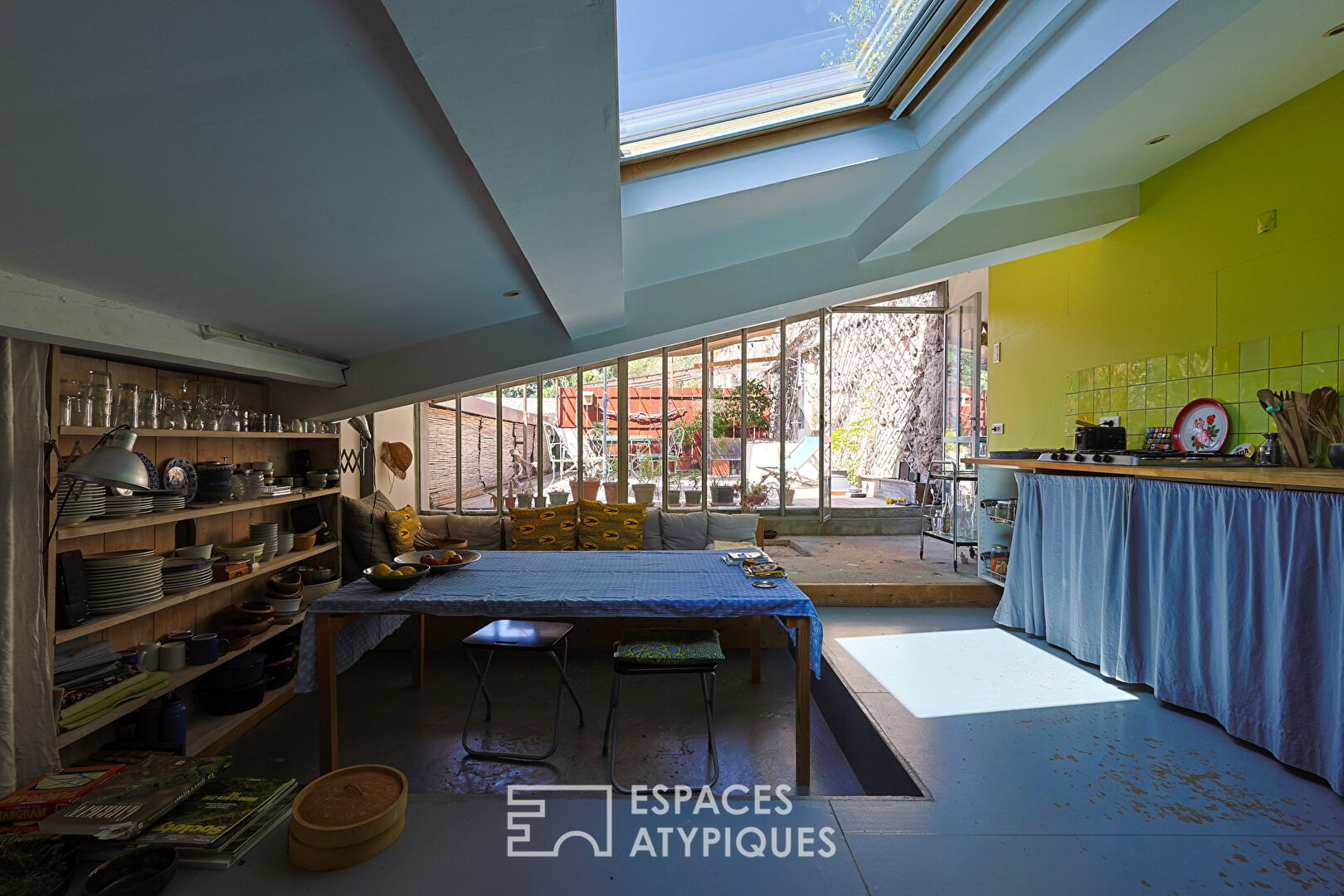 Artist’s loft overlooking the village