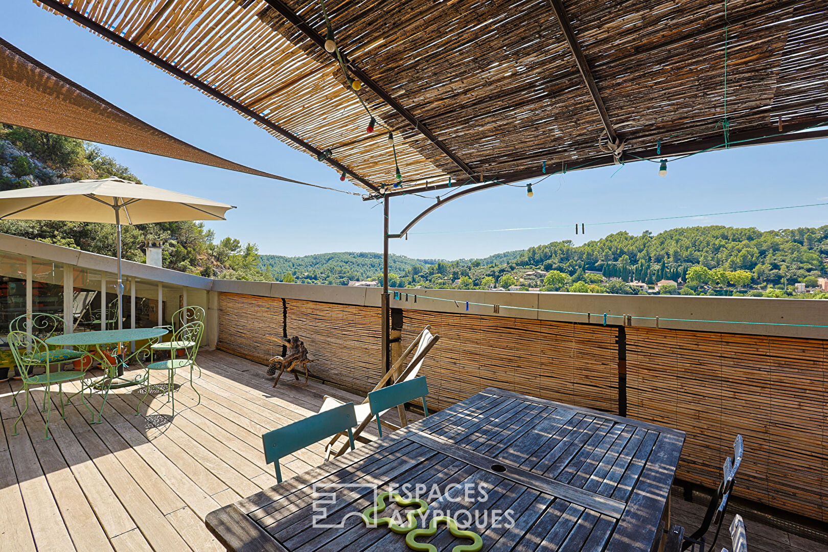 Artist’s loft overlooking the village
