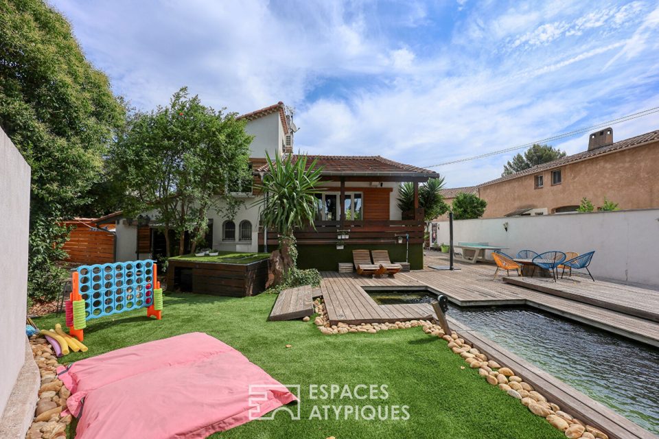 Villa au look vintage avec piscine