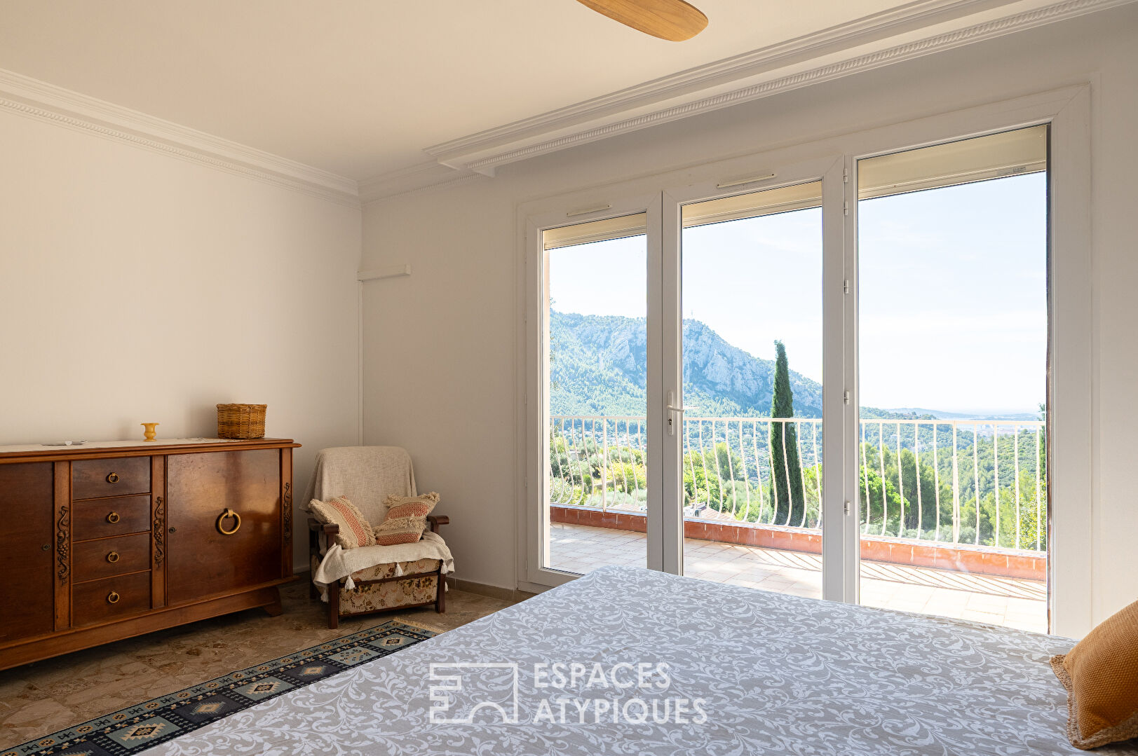 Haut de villa plain pied vue mer
