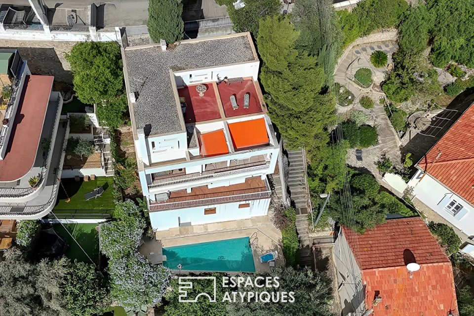 Villa d'architecte vintage vue rade panoramique