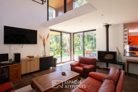 Contemporary wooden frame near the beach