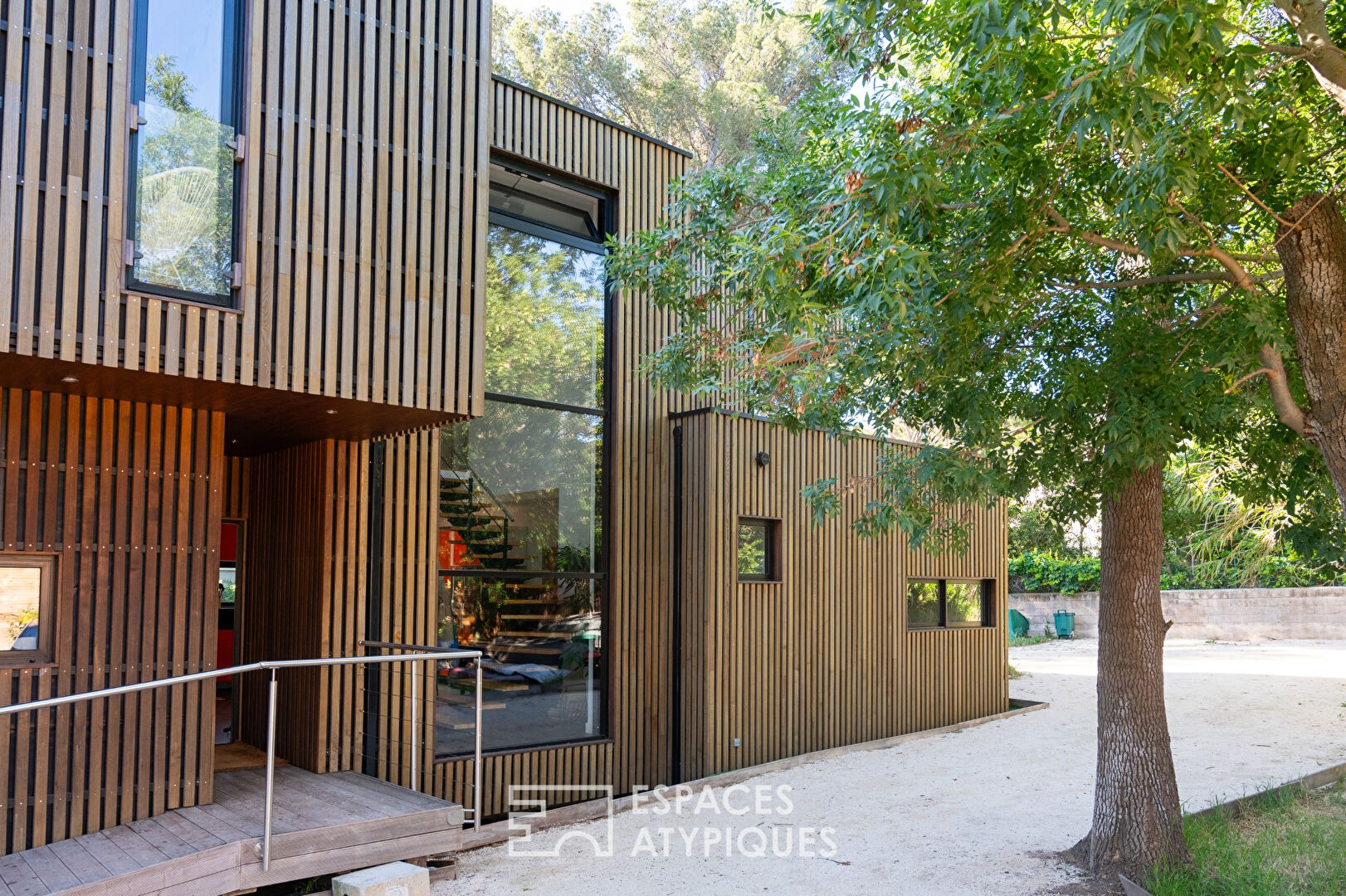 Contemporary wooden frame near the beach