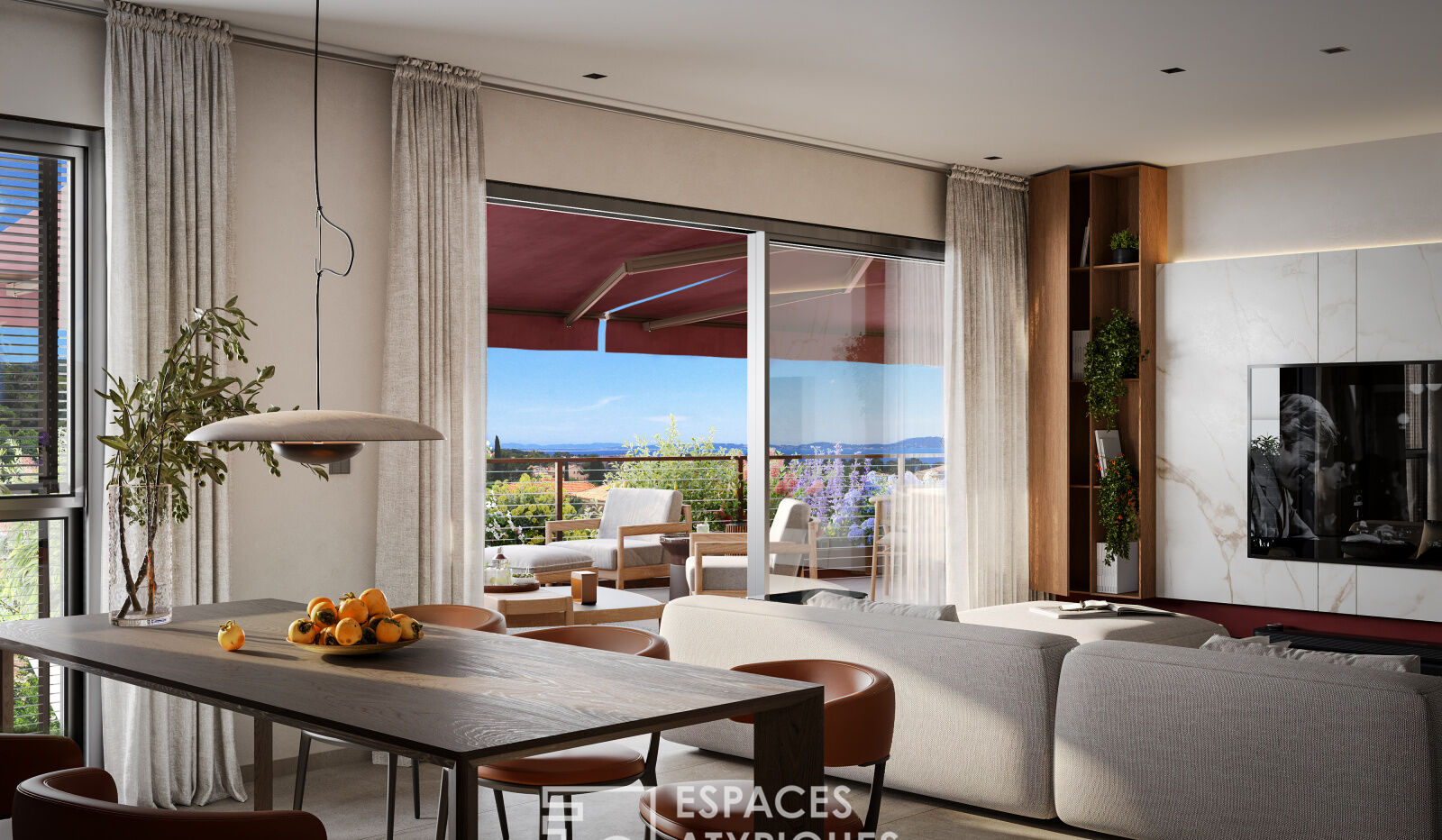Appartement atypique avec terrasse, vue mer et commerces à pied