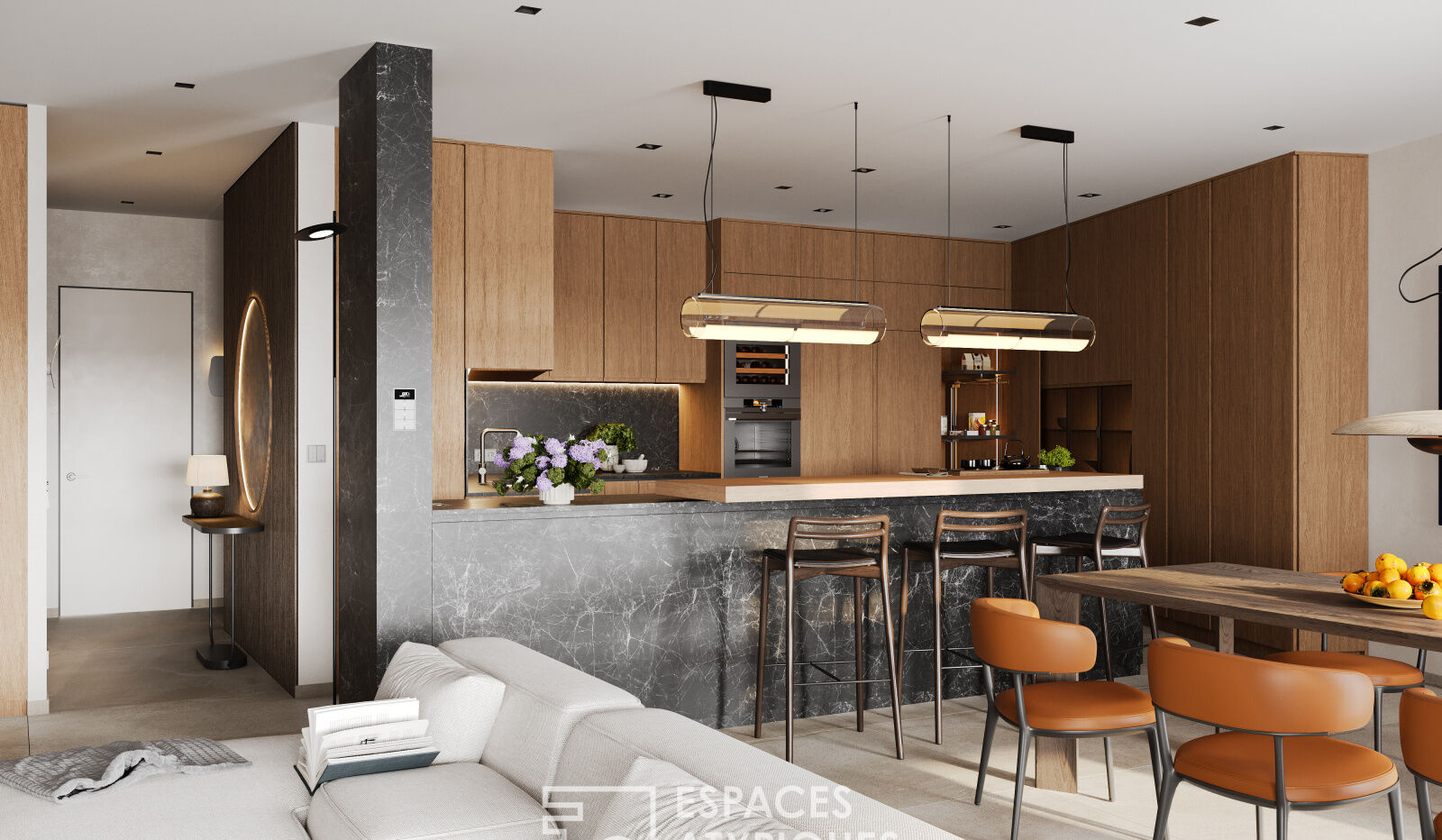 Atypical apartment with terrace and shops on foot