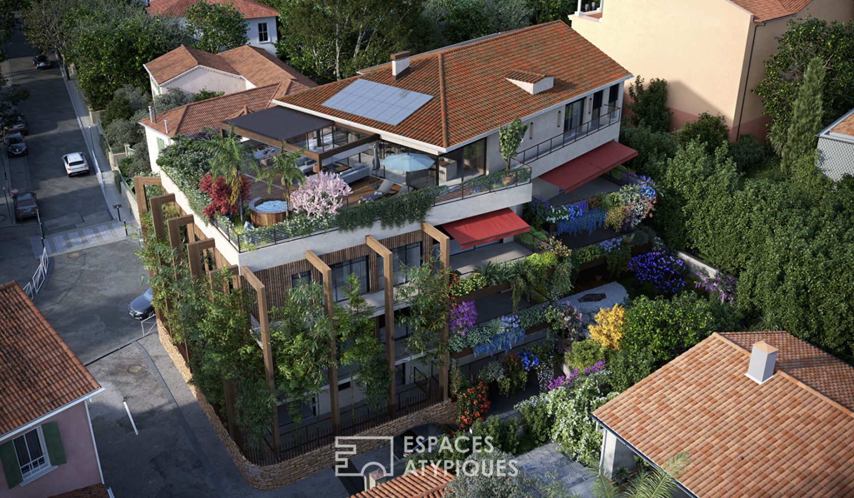 Atypical apartment with terrace and shops on foot