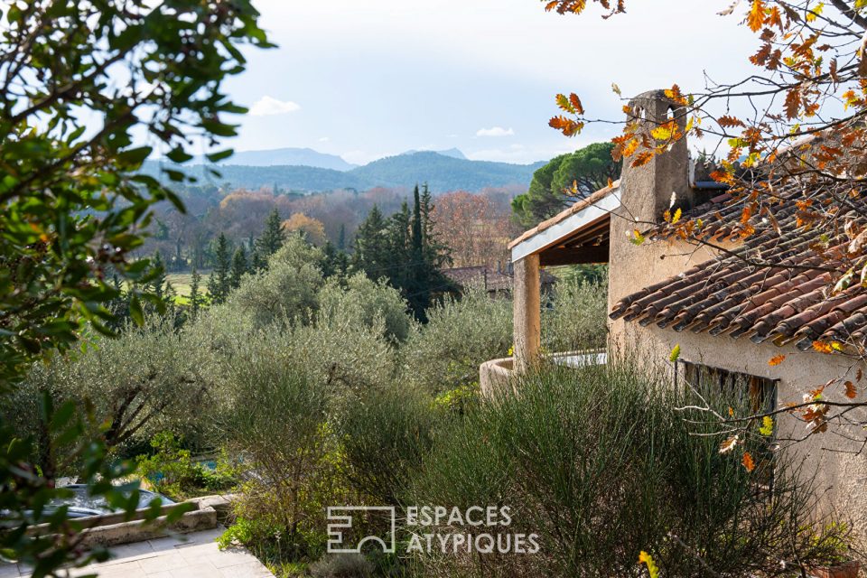 Maison d'architecte avec piscine et oliveraie