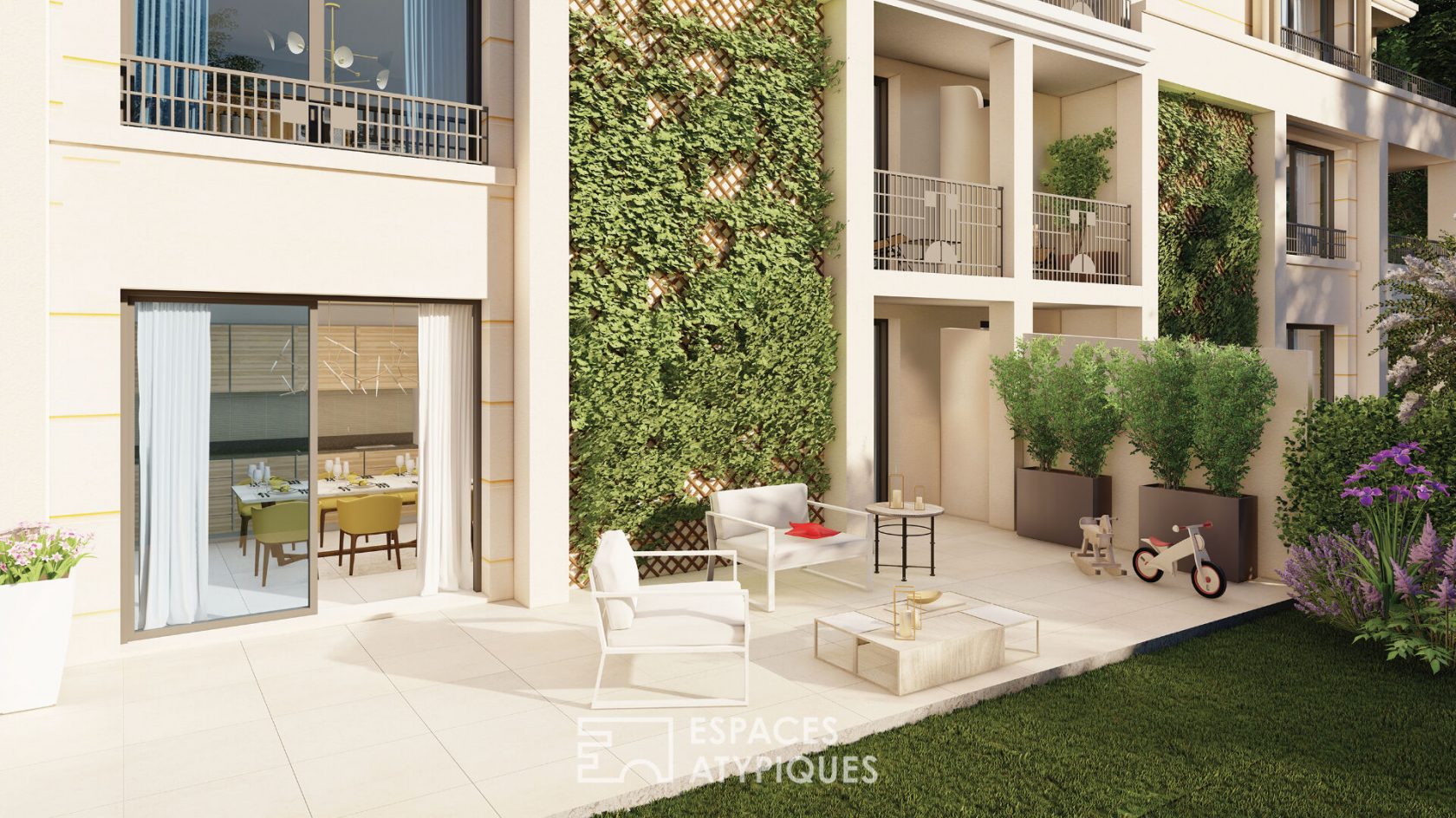 Superb contemporary and comfortable T4 garden level apartment