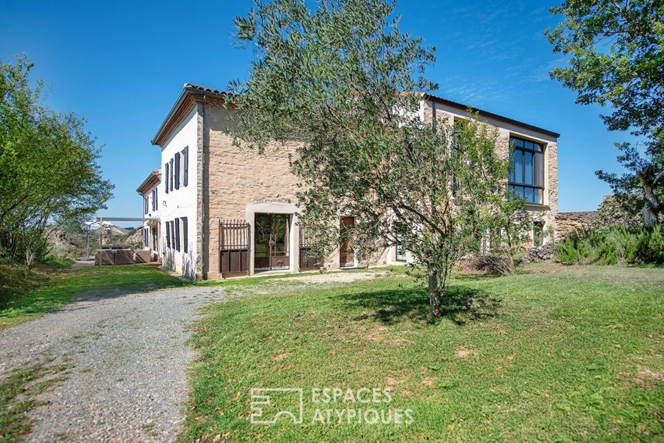 Propriété rénovée avec gîte, salle de réception et vue dégagée sur la campagne tarnaise
