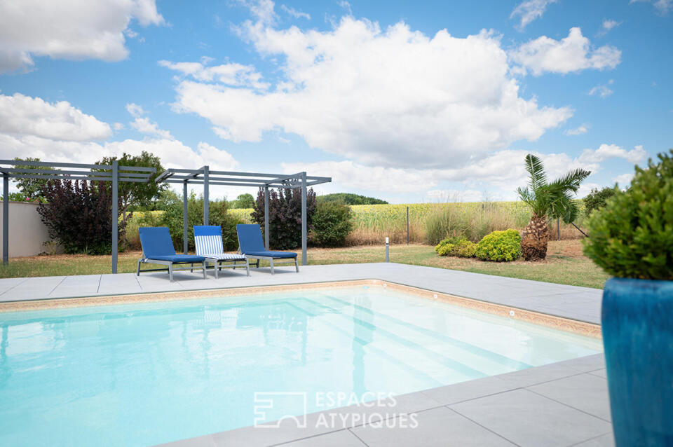 Villa contemporaine, lumière, nature et art de vivre