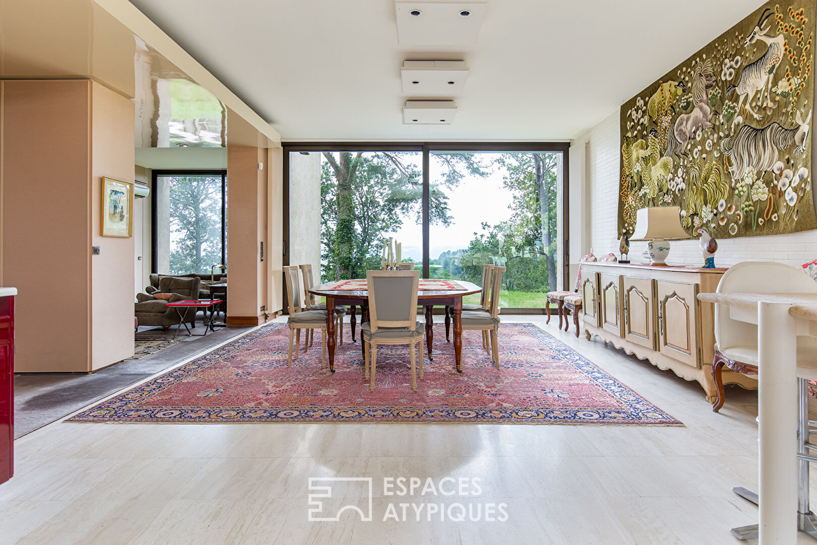 Architect house on wooded park