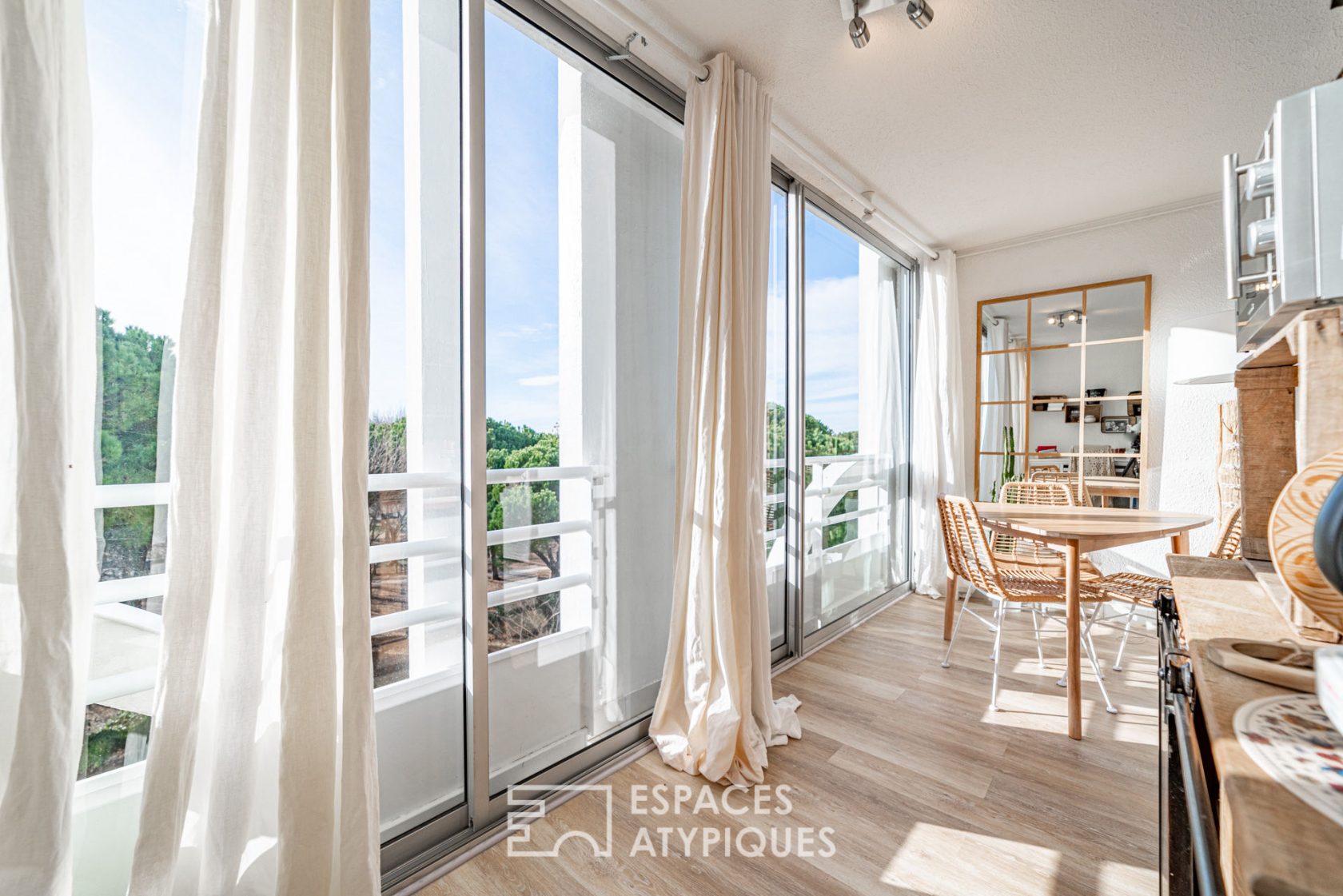 Bright studio by the sea