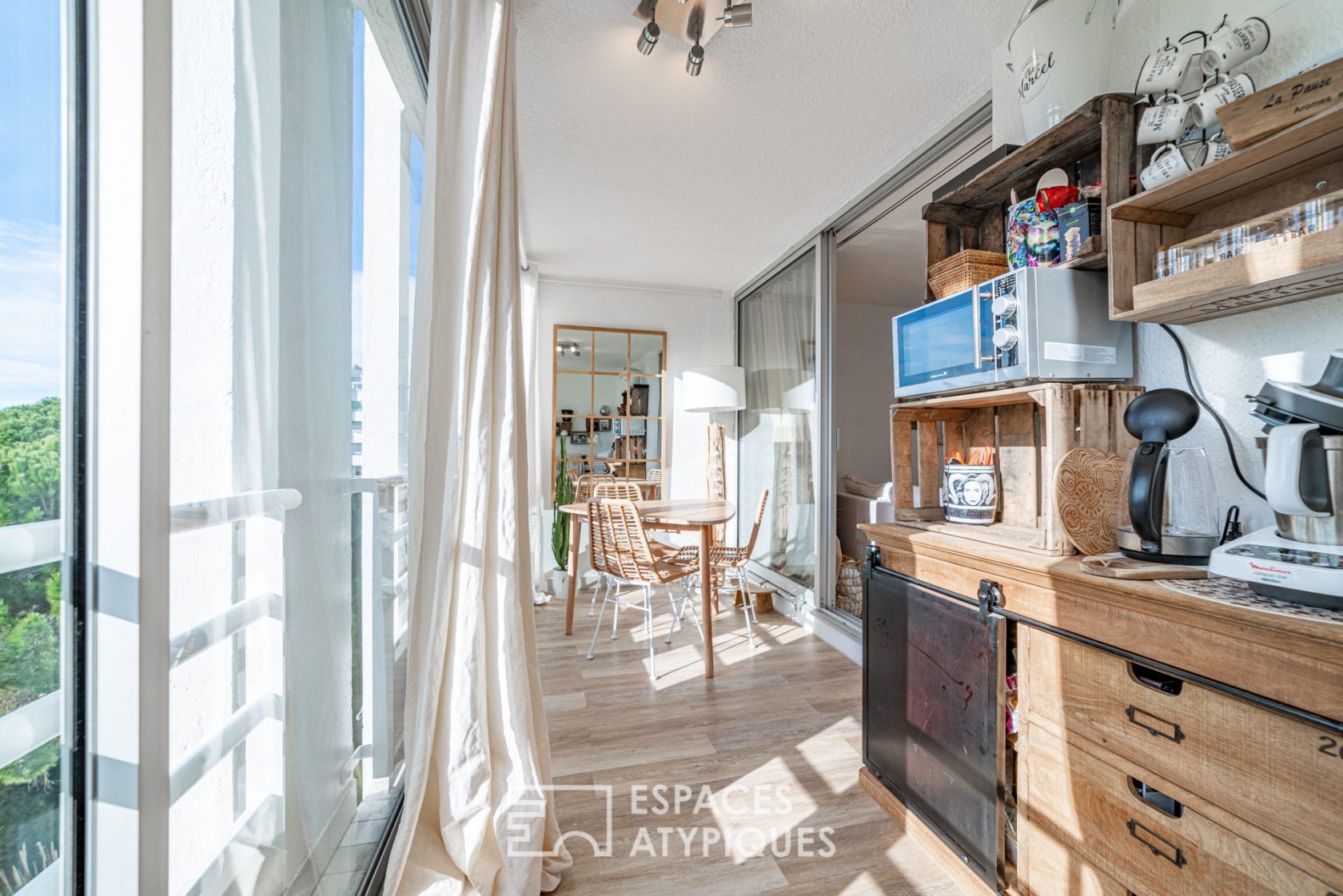 Bright studio by the sea