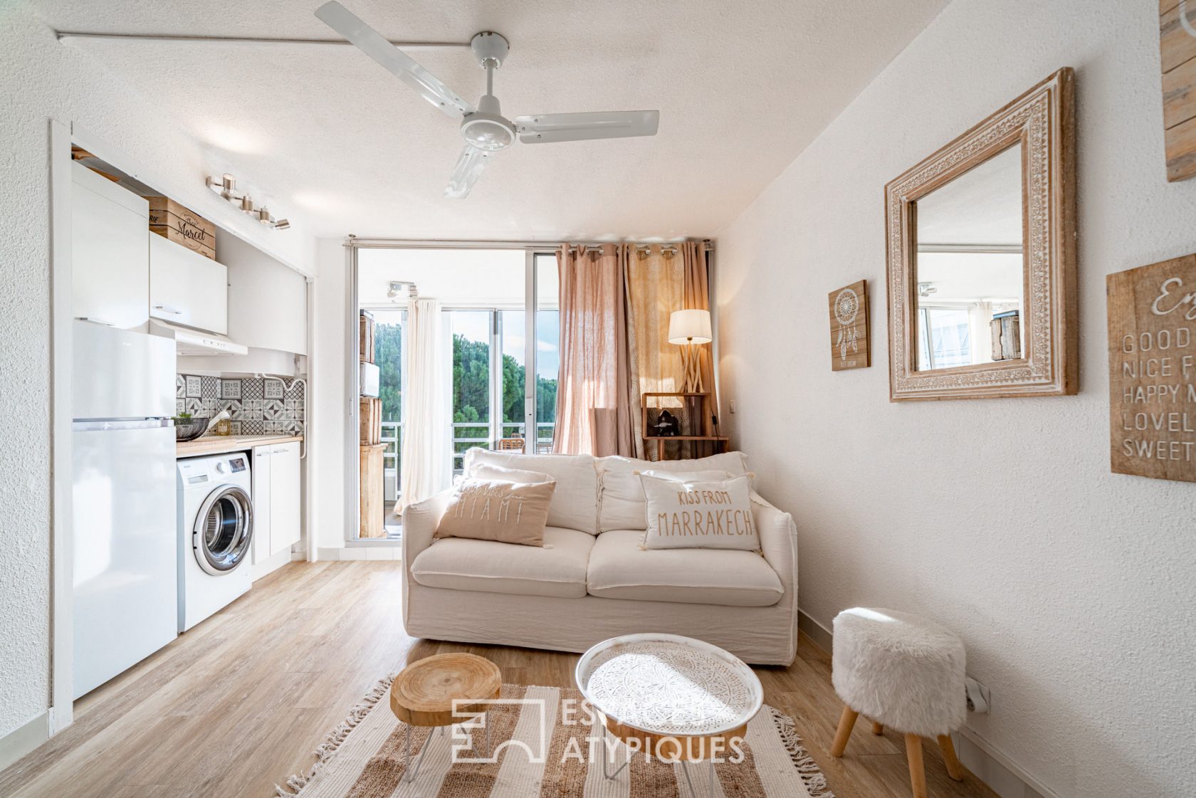 Bright studio by the sea