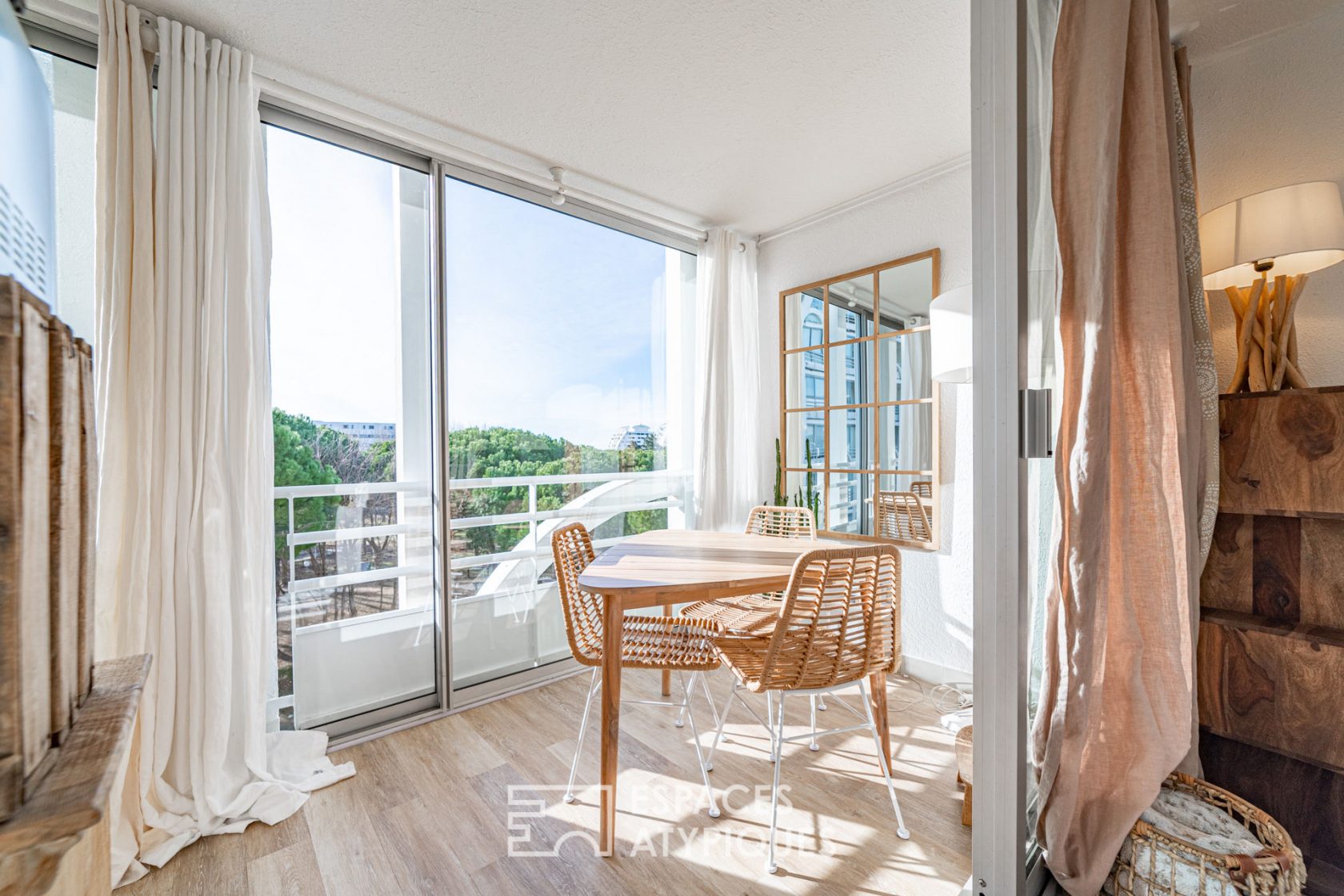 Bright studio by the sea