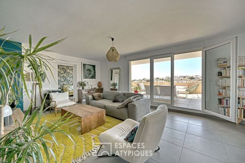 Appartement en dernier étage avec terrasse et vue