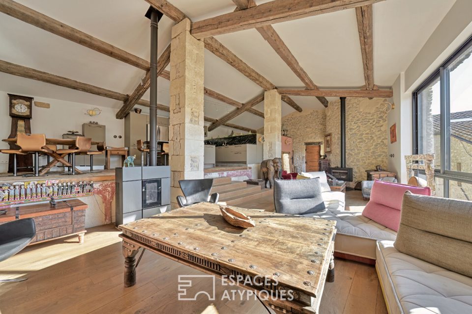 Esprit loft dans un ancien chai avec jardin et piscine à 20 min d'Uzès - Réf. 13261 Esprit loft dans un ancien chai avec jardin et piscine à 20 min d'Uzès