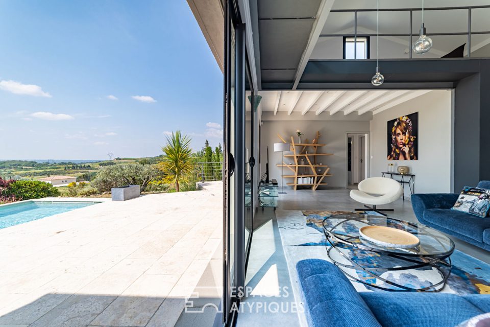 Villa contemporaine avec piscine et superbe vue à 20 minutes d'Uzès