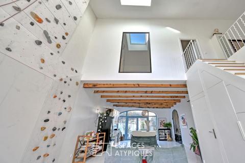 Unusual village house, garden, pond and climbing wall