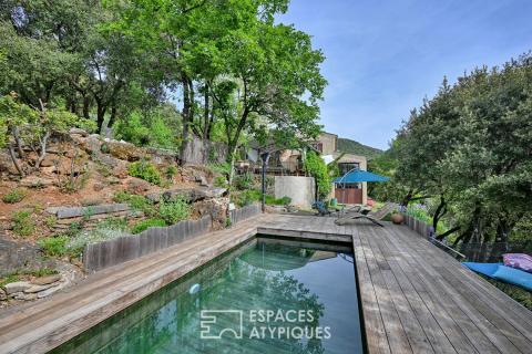 Écrin singulier avec piscine et tour, à quelques minutes d&rsquo;Anduze