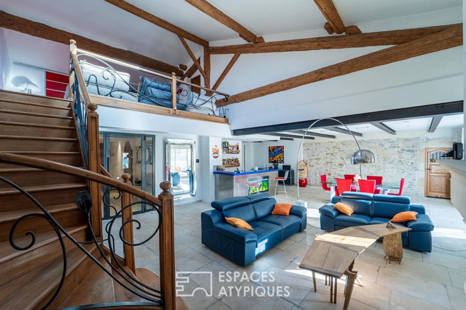 Ancien moulin du XIXe réhabilité avec terrasses
