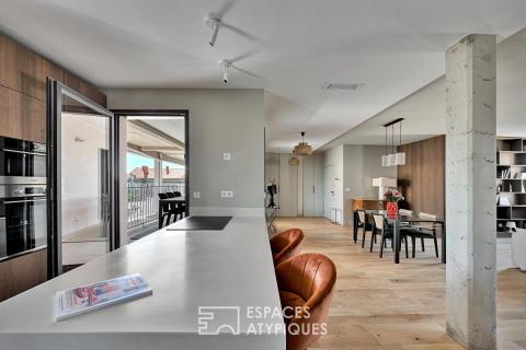 Duplex en dernier étage avec terrasses, vue, ascenseur et garage