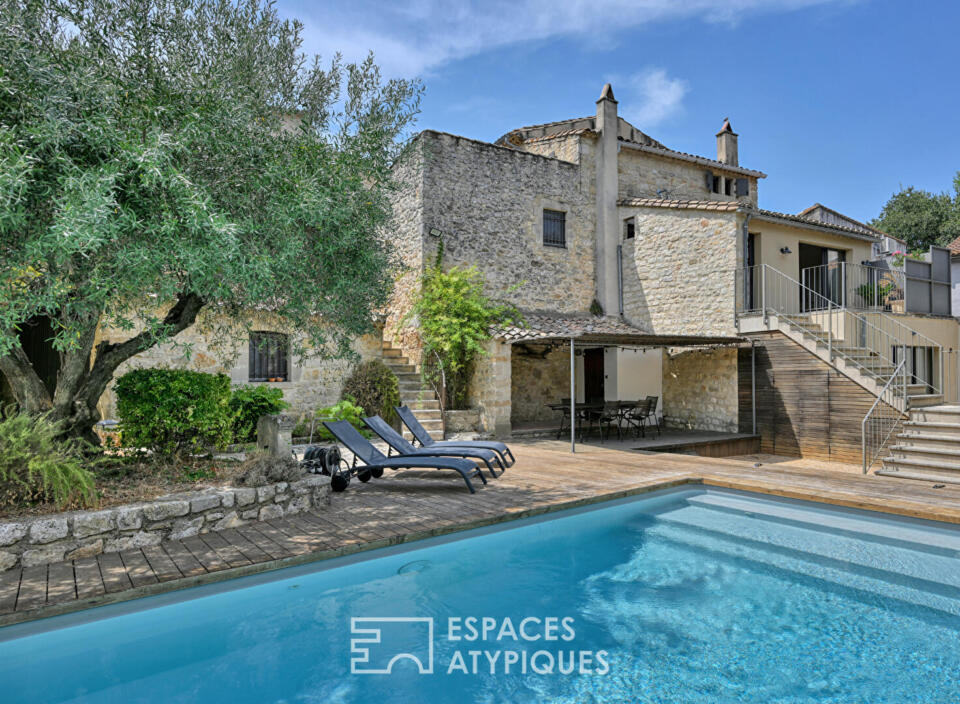 Maison de village de caractère, jardin méditerranéen et piscine