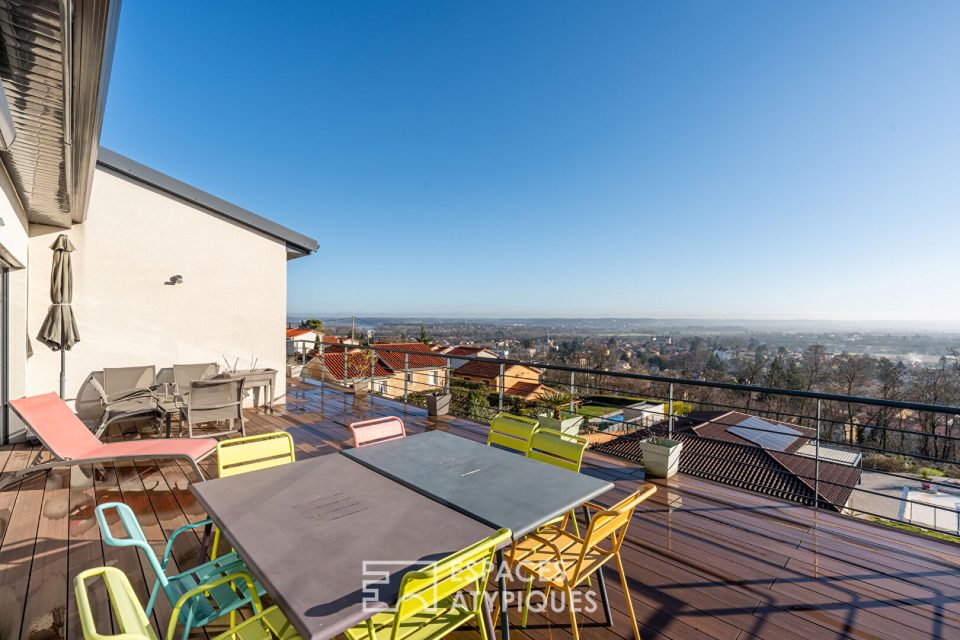 Maison contemporaine avec vue sur le Mont-Blanc