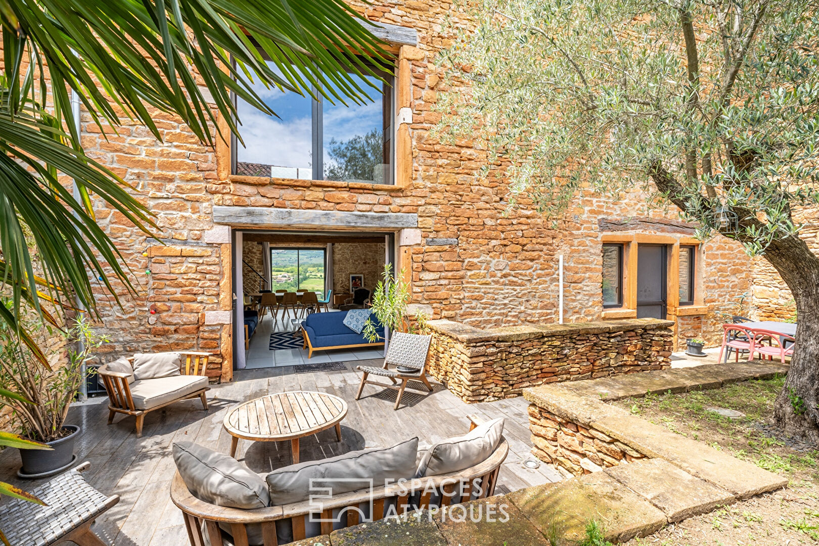 Golden stone house and its breathtaking view
