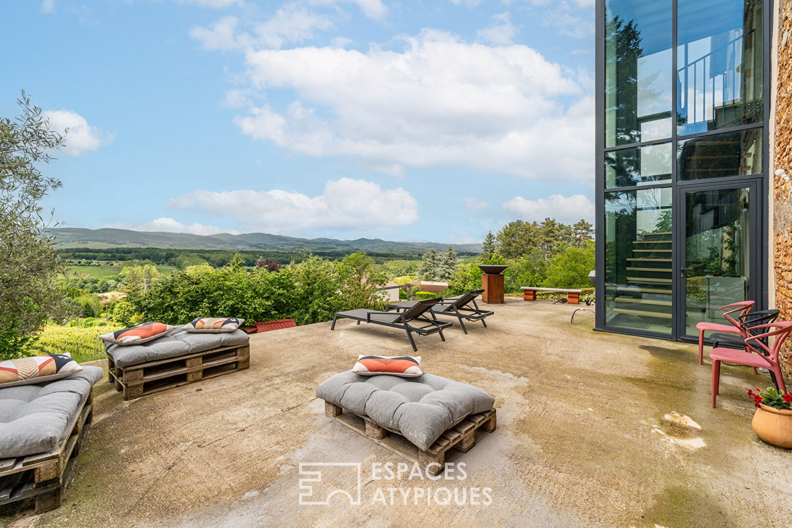 Golden stone house and its breathtaking view