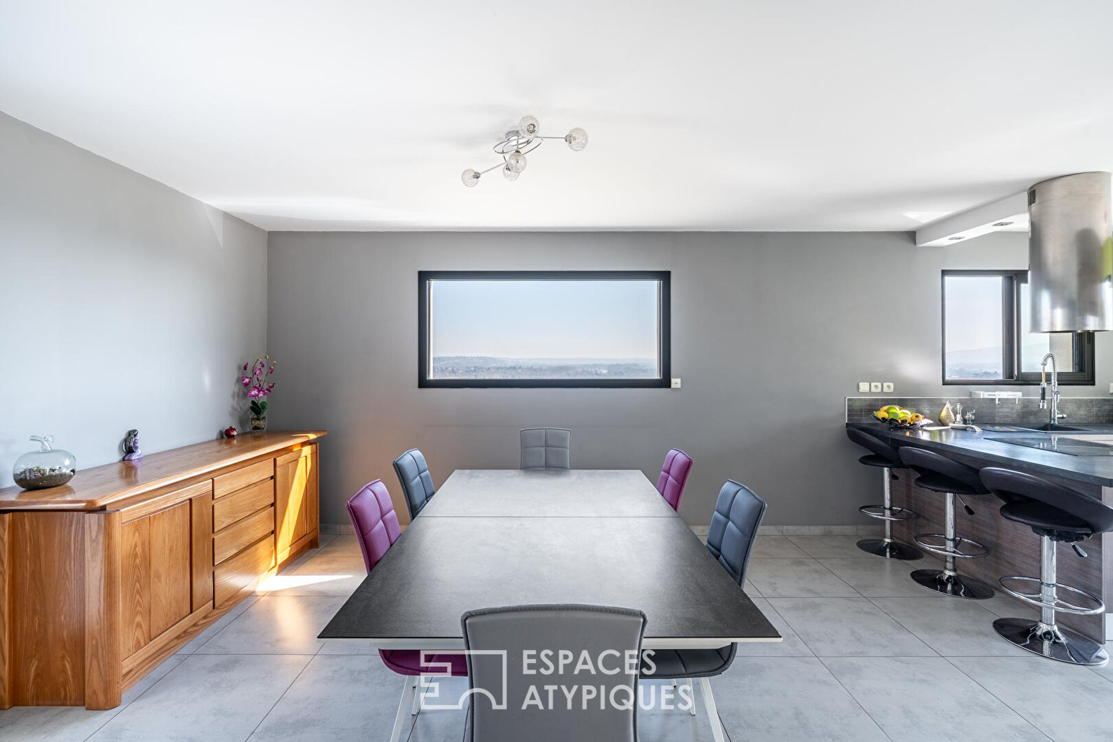 Maison contemporaine sur les hauteurs de Anse avec vue imprenable sur la chaine des Alpes