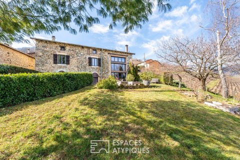 Stone house with open view in a bucolic setting