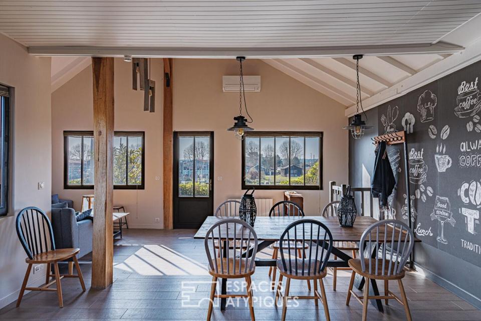 Maison bois en première ligne au Port avec vue Canelot