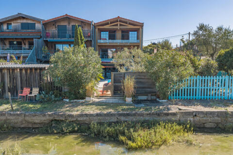 Maison en bois massif avec piscine et vue sur le Canelot, Port de La Teste-de-Buch