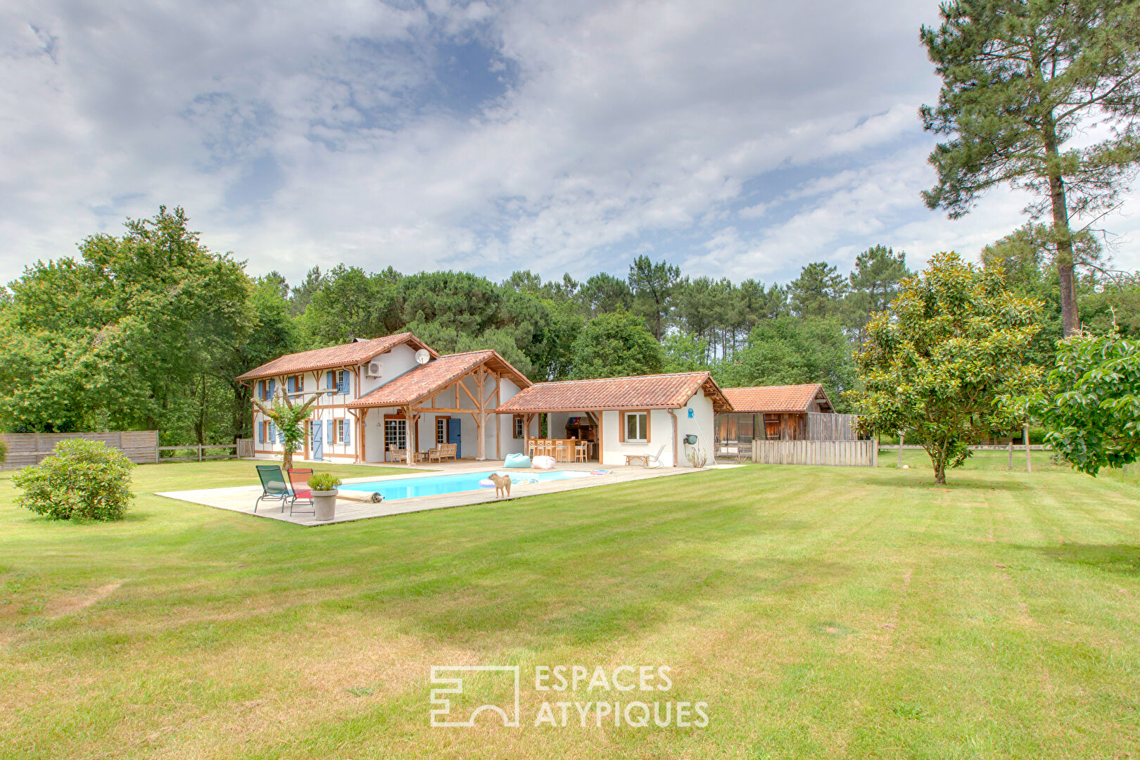 Property with gîte and swimming pool in a green setting