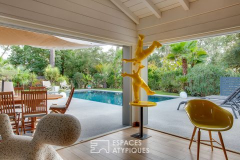 Contemporary elegance in a wooded setting