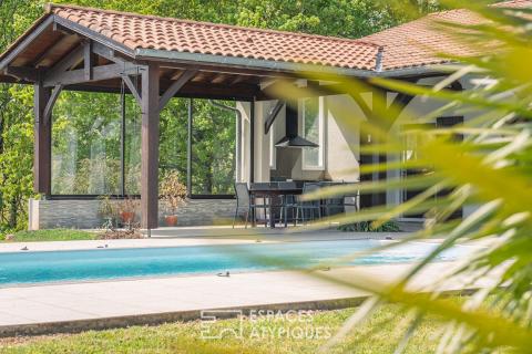 Propriété entre pins et Pyrénées aux multiples possibilités