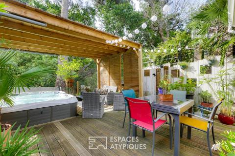 Villa patio contemporaine avec Spa en lisière de forêt