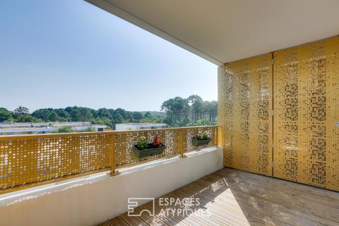 Un pied-à-terre océanique, au dernier étage avec balcon