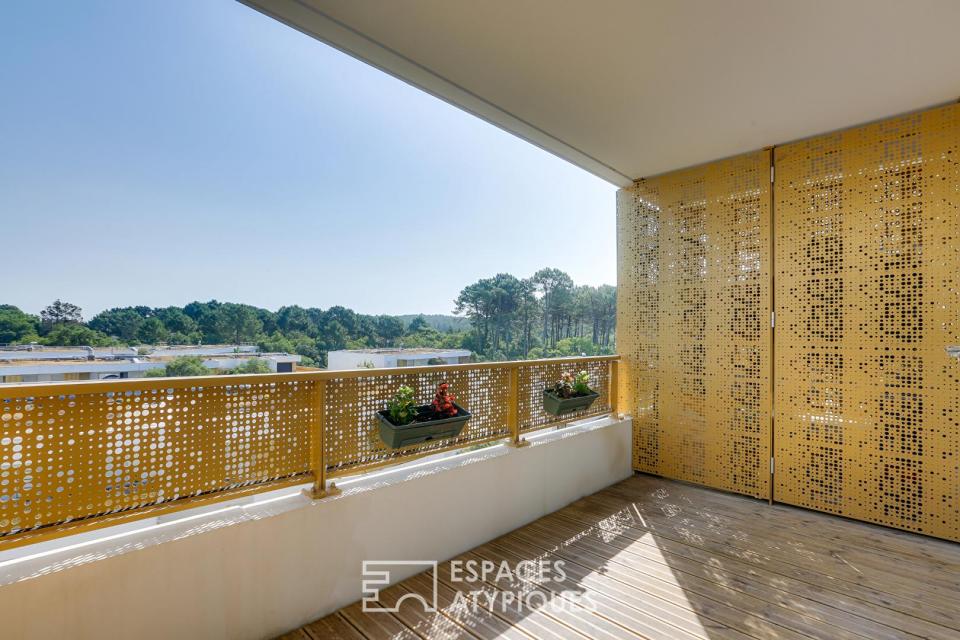 Un pied-à-terre océanique, au dernier étage avec balcon