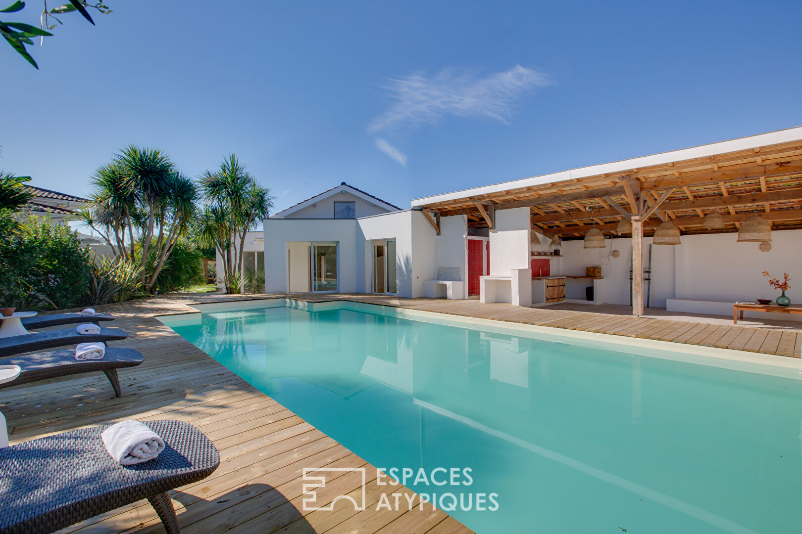 Balearic inspired villa with swimming pool and exotic garden